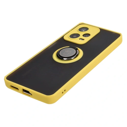 Buy Bizon Case Hybrid Ring Xiaomi Redmi Note 12 Pro+ 5G smoky with a yellow frame - BIZ3112 - {ean13} - Home Screen Store Europe