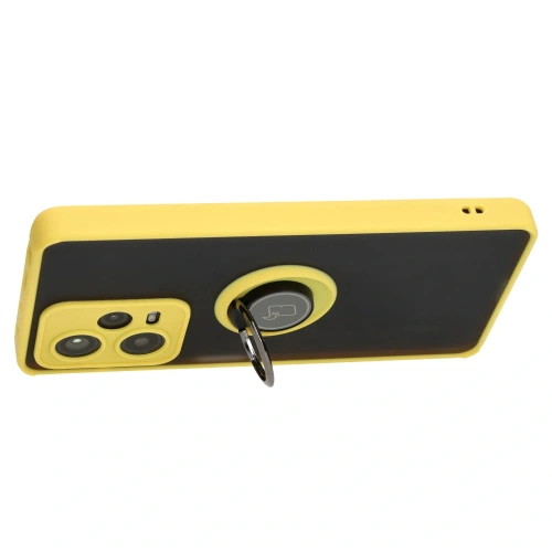 Buy Bizon Case Hybrid Ring Xiaomi Redmi Note 12 Pro+ 5G smoky with a yellow frame - BIZ3112 - {ean13} - Home Screen Store Europe