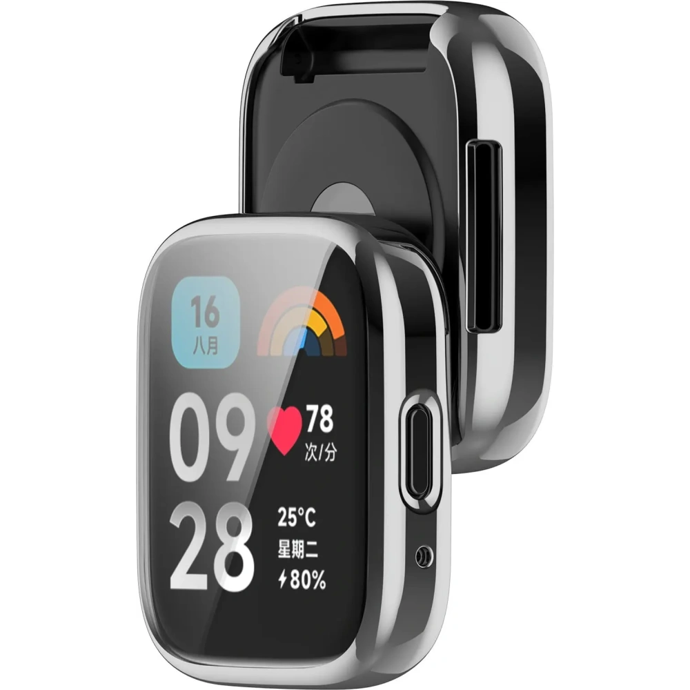 Etui z osłoną ekranu Bizon Case Watch Felipe do Xiaomi Redmi Watch 3 Active srebrne