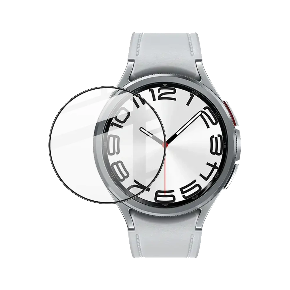 Szkło hybrydowe Bizon Glass Watch Edge Hybrid do Samsung Galaxy Watch 6 Classic 47 mm czarne