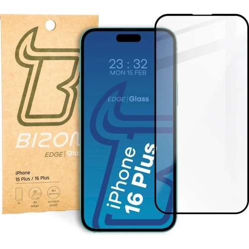 Kup Szkło hartowane Bizon Glass Edge 2 do Apple iPhone 15 Plus / 16 Plus czarne - BIZ3140 - {ean13} - Sklep Home Screen