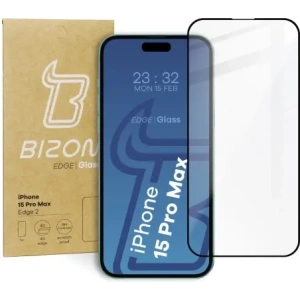 Kup Szkło hartowane Bizon Glass Edge 2 do Apple iPhone 15 Pro Max czarne - BIZ3141 - {ean13} - Sklep Home Screen