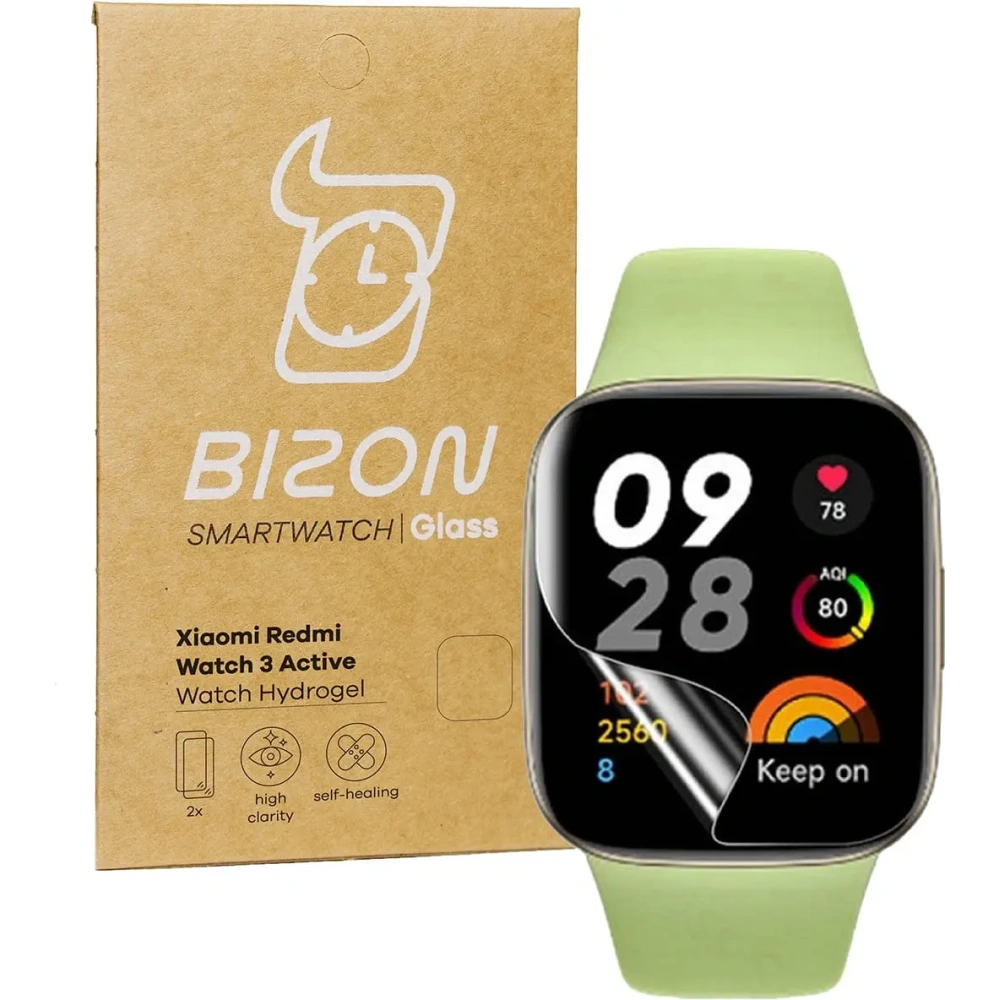 Folia hydrożelowa na ekran Bizon Glass Watch Hydrogel do Redmi Watch 3 Active [2 PACK] (zegarek)