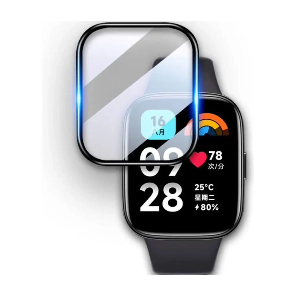 Szkło hybrydowe Bizon Glass Watch Edge Hybrid do Redmi Watch 3 Active czarne