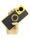 Bizon Case Hybrid Ring Xiaomi 13 Lite rauchig mit einem gelben Rahmen
