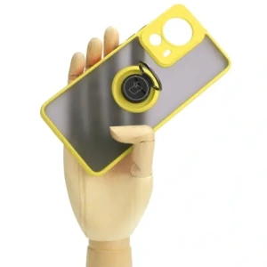 Buy Bizon Case Hybrid Ring Xiaomi 13 Lite smoky with a yellow frame - BIZ3158 - {ean13} - Home Screen Store Europe