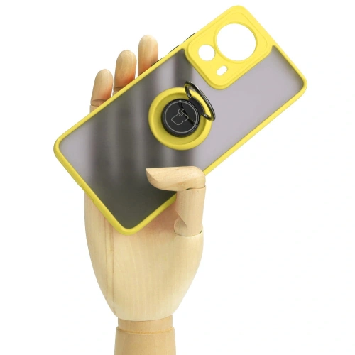 Kup Bizon Case Hybrid Ring Xiaomi 13 Lite rauchig mit einem gelben Rahmen - BIZ3158 - {ean13} - Sklep Home Screen