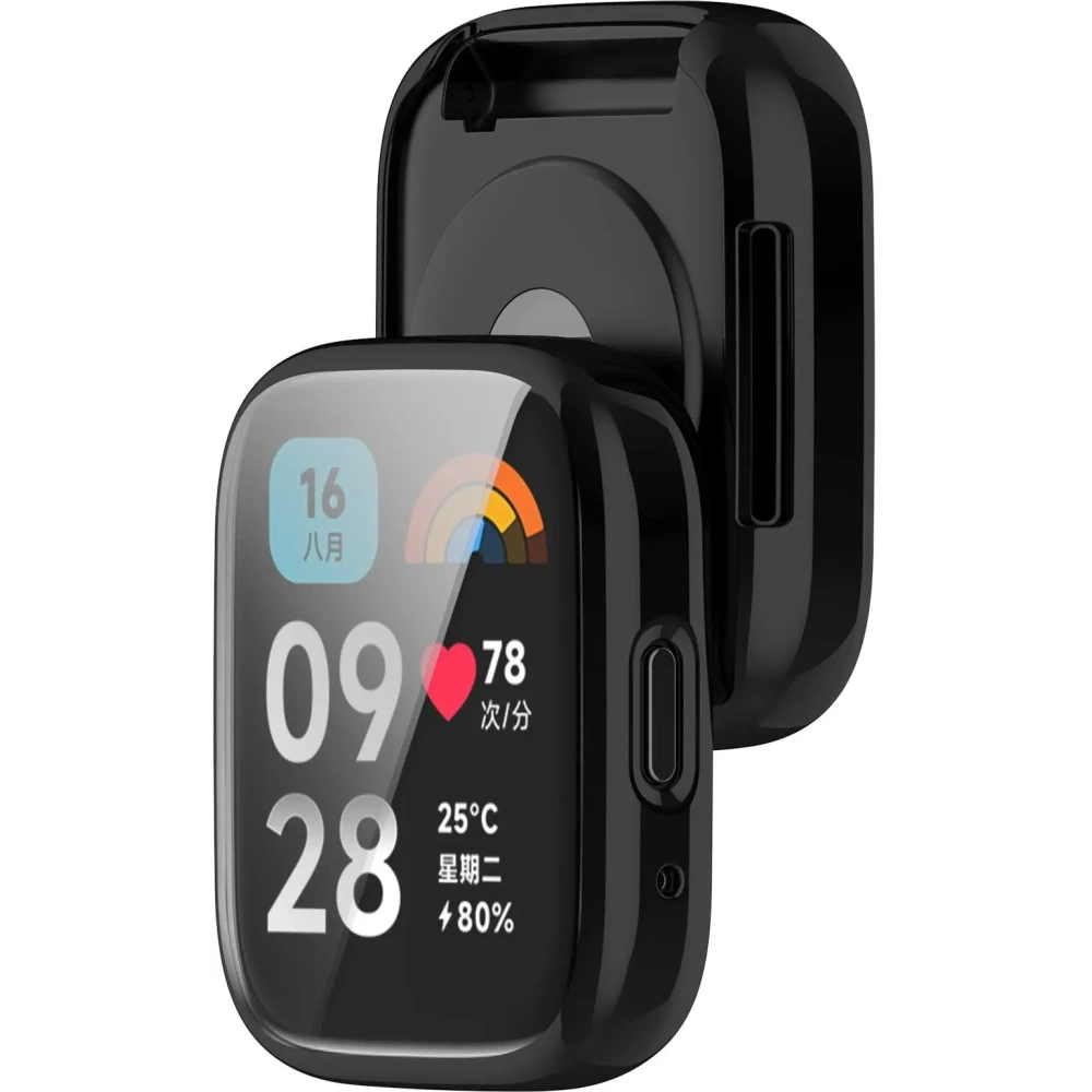 Etui z osłoną ekranu Bizon Case Watch Felipe do Xiaomi Redmi Watch 3 Active czarne