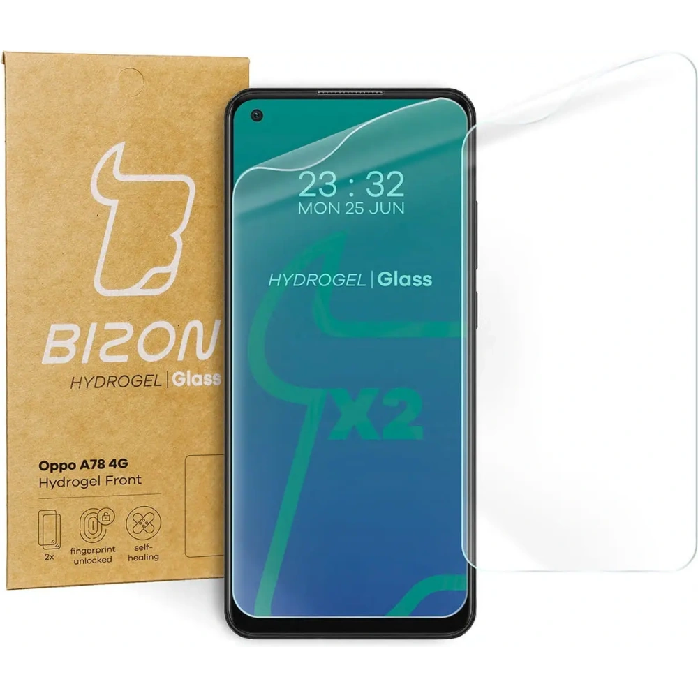 Folia hydrożelowa na ekran Bizon Glass Hydrogel Front do Oppo A78 4G [2 PACK]
