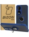Bizon Case Hybrid Ring Honor 90 fumuriu cu un cadru bleu marin