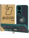 Bizon Case Hybrid Ring Honor 90 fumuriu cu un cadru de culoare verde închis