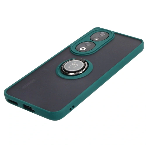Kup Etui z uchwytem na palec Bizon Case Hybrid Ring do Honor 90 przydymione z ciemnozieloną ramką - BIZ3165 - {ean13} - Sklep Home Screen