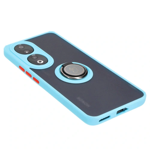 Kup Etui s úchopem na prst Bizon Case Hybrid Ring pro Honor 90 kouřové s jasně modrým rámečkem - BIZ3166 - {ean13} - Sklep Home Screen