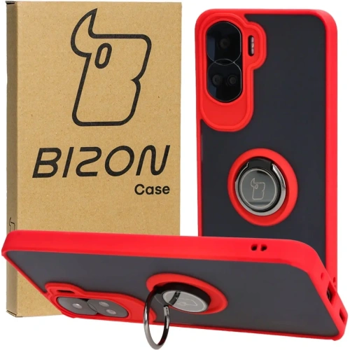 Buy Bizon Case Hybrid Ring Honor 90 Lite smoky with a red frame - BIZ3174 - {ean13} - Home Screen Store Europe