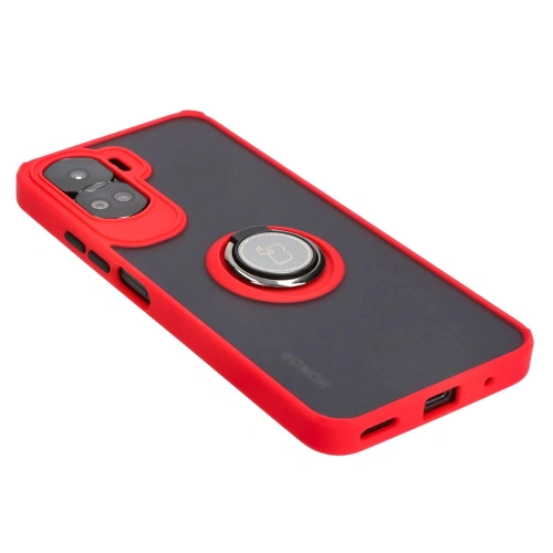 Buy Bizon Case Hybrid Ring Honor 90 Lite smoky with a red frame - BIZ3174 - {ean13} - Home Screen Store Europe