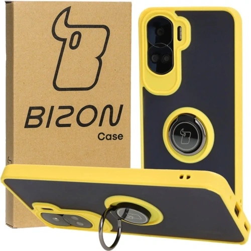 Buy Bizon Case Hybrid Ring Honor 90 Lite smoky with a yellow frame - BIZ3175 - {ean13} - Home Screen Store Europe