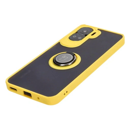 Buy Bizon Case Hybrid Ring Honor 90 Lite smoky with a yellow frame - BIZ3175 - {ean13} - Home Screen Store Europe