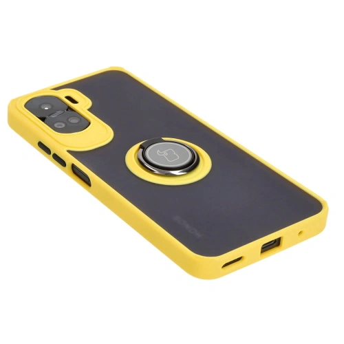 Buy Bizon Case Hybrid Ring Honor 90 Lite smoky with a yellow frame - BIZ3175 - {ean13} - Home Screen Store Europe