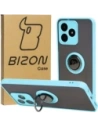 Bizon Case Hybrid Gyűrű Realme C53 / C51 füstös színben, világoskék kerettel