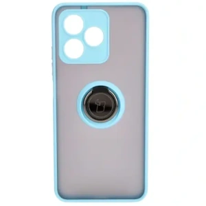 Kup Etui z uchwytem na palec Bizon Case Hybrid Ring do Realme C53 / C51 przydymione z jasnoniebieską ramką - BIZ3179 - {ean13} - Sklep Home Screen