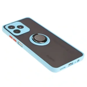 Kup Etui z uchwytem na palec Bizon Case Hybrid Ring do Realme C53 / C51 przydymione z jasnoniebieską ramką - BIZ3179 - {ean13} - Sklep Home Screen