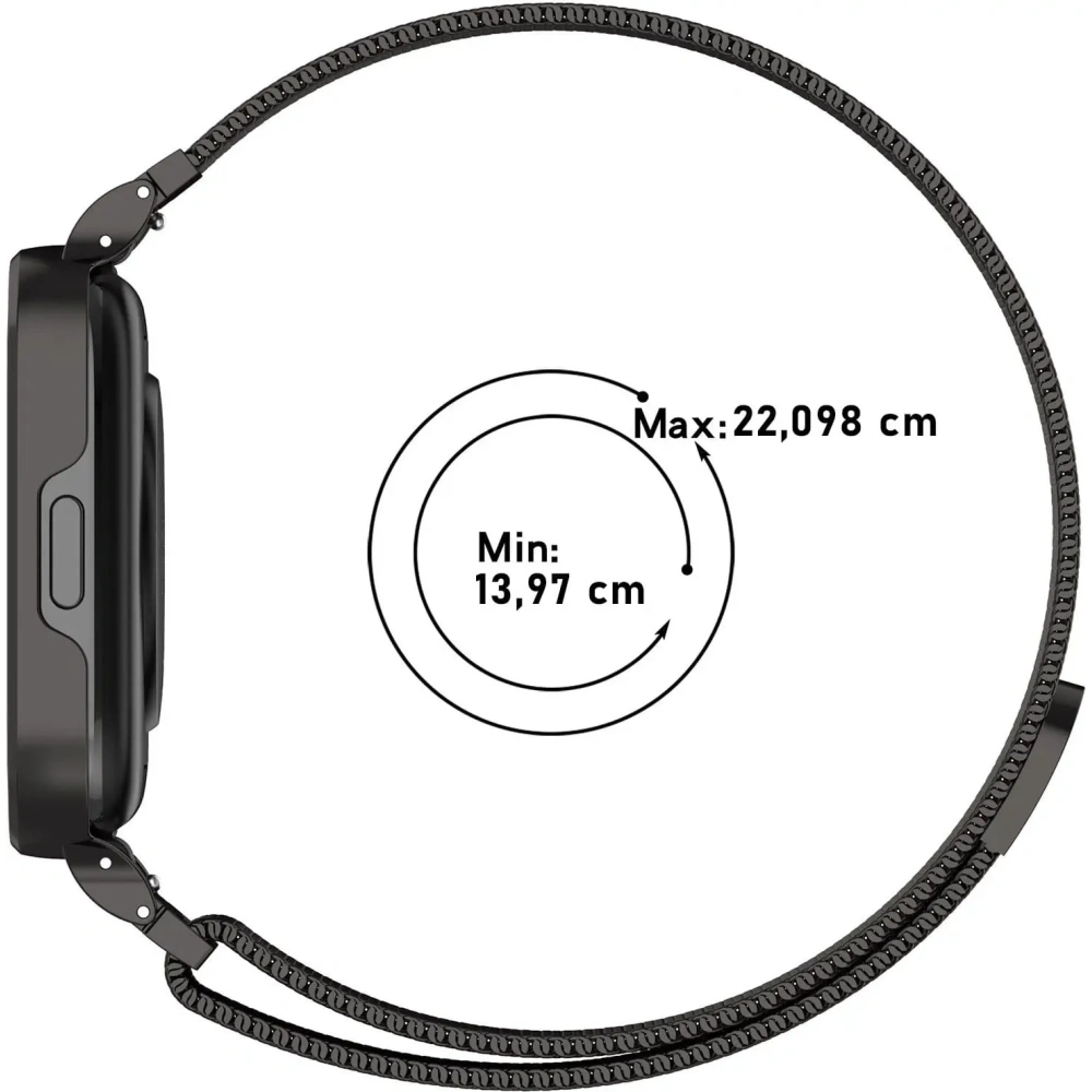 Etui z paskiem Bizon Strap + Case Watch Chain do Xiaomi Redmi Watch 3 Active czarne