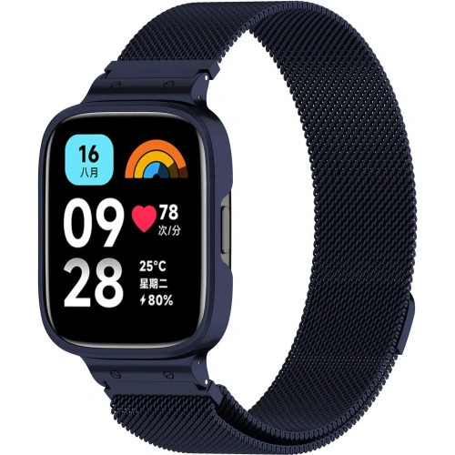 Kup Etui s páskem Bizon Strap + Case Watch Chain pro Xiaomi Redmi Watch 3 Active modré - BIZ3181 - {ean13} - Sklep Home Screen