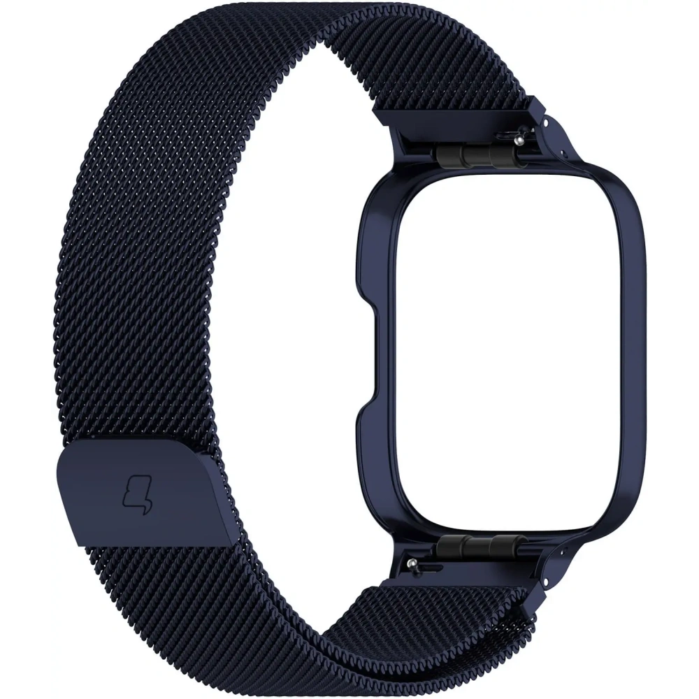 Etui z paskiem Bizon Strap + Case Watch Chain do Xiaomi Redmi Watch 3 Active granatowe