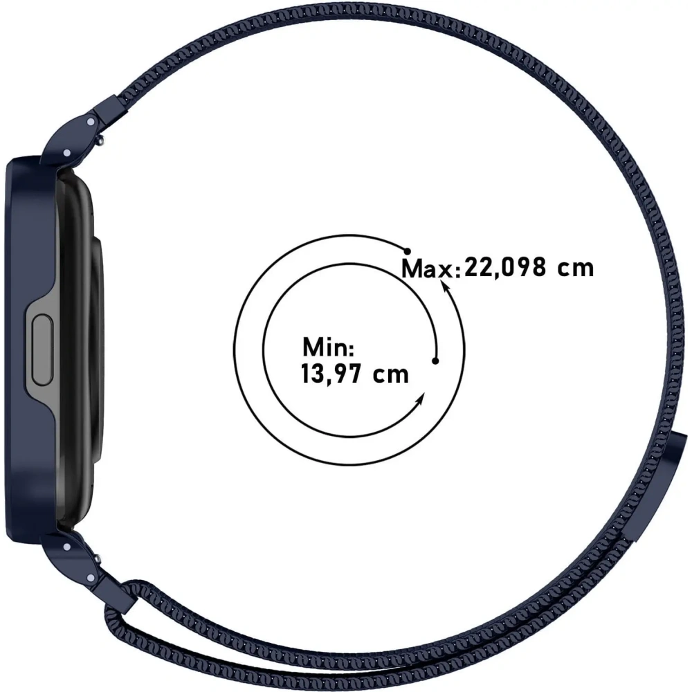 Etui z paskiem Bizon Strap + Case Watch Chain do Xiaomi Redmi Watch 3 Active granatowe