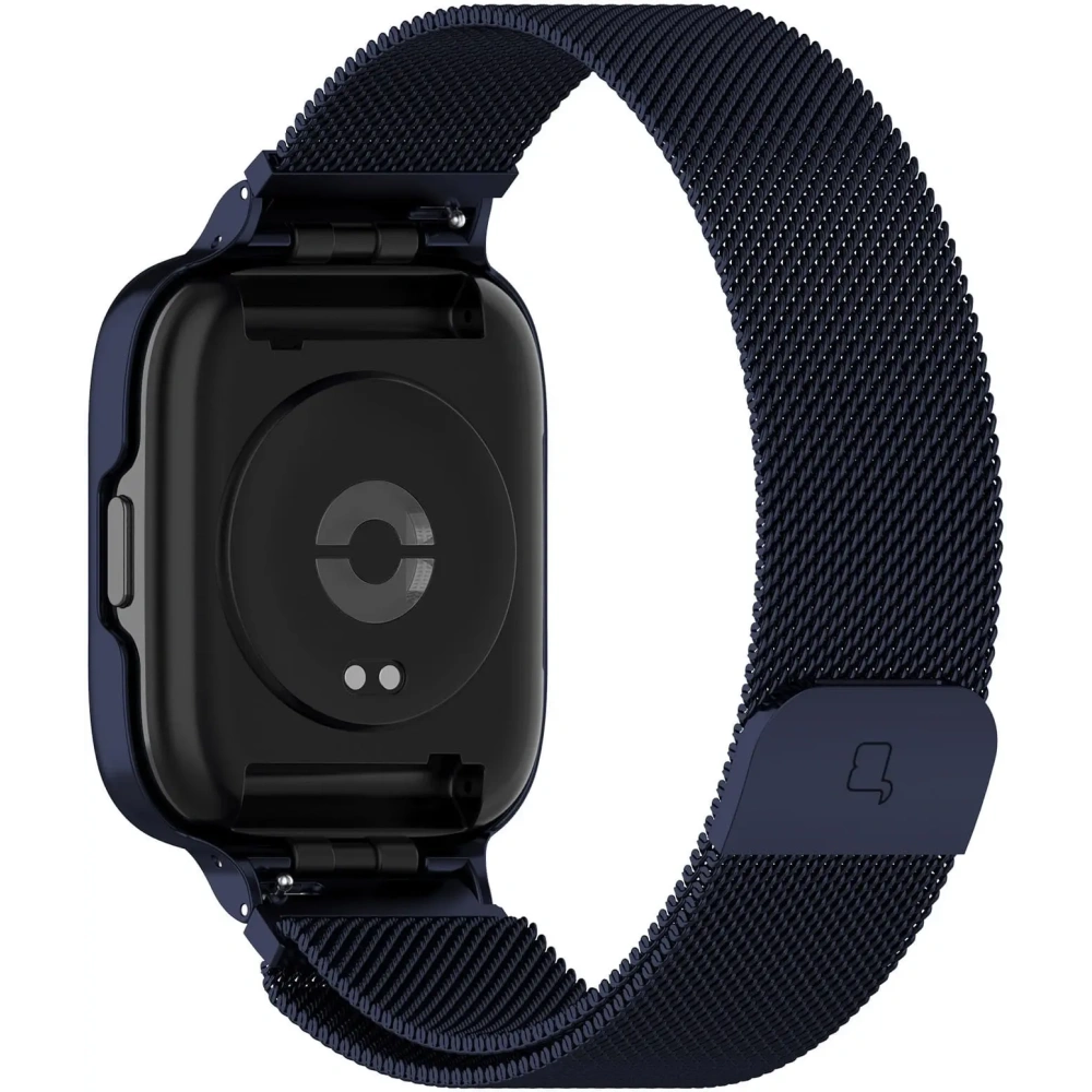 Etui z paskiem Bizon Strap + Case Watch Chain do Xiaomi Redmi Watch 3 Active granatowe