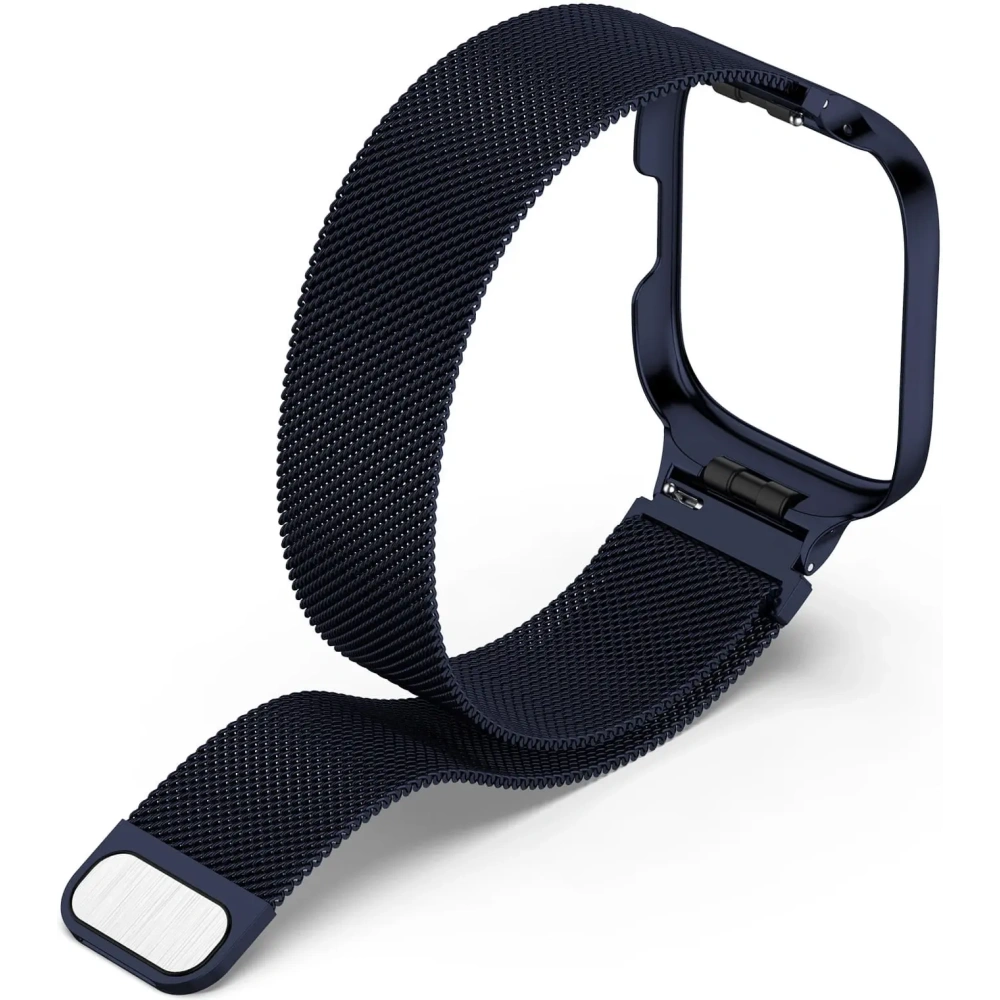 Etui z paskiem Bizon Strap + Case Watch Chain do Xiaomi Redmi Watch 3 Active granatowe