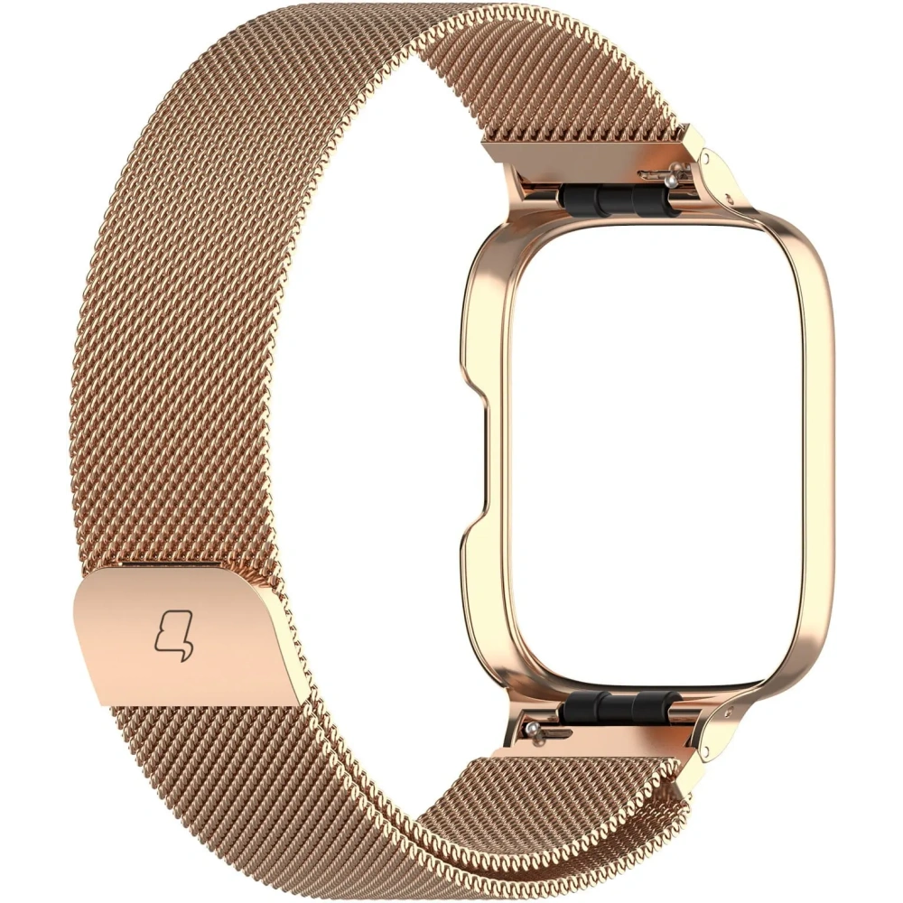 Etui z paskiem Bizon Strap + Case Watch Chain do Xiaomi Redmi Watch 3 Active różowozłote