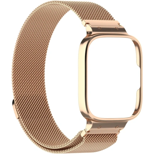 Kup Etui z paskiem Bizon Strap + Case Watch Chain do Xiaomi Redmi Watch 3 Active różowozłote - BIZ3182 - {ean13} - Sklep Home Screen