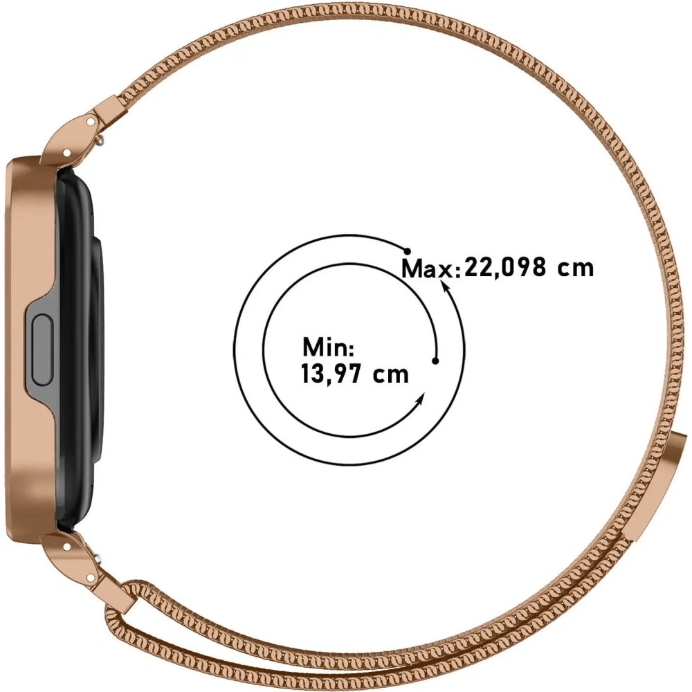 Etui z paskiem Bizon Strap + Case Watch Chain do Xiaomi Redmi Watch 3 Active różowozłote