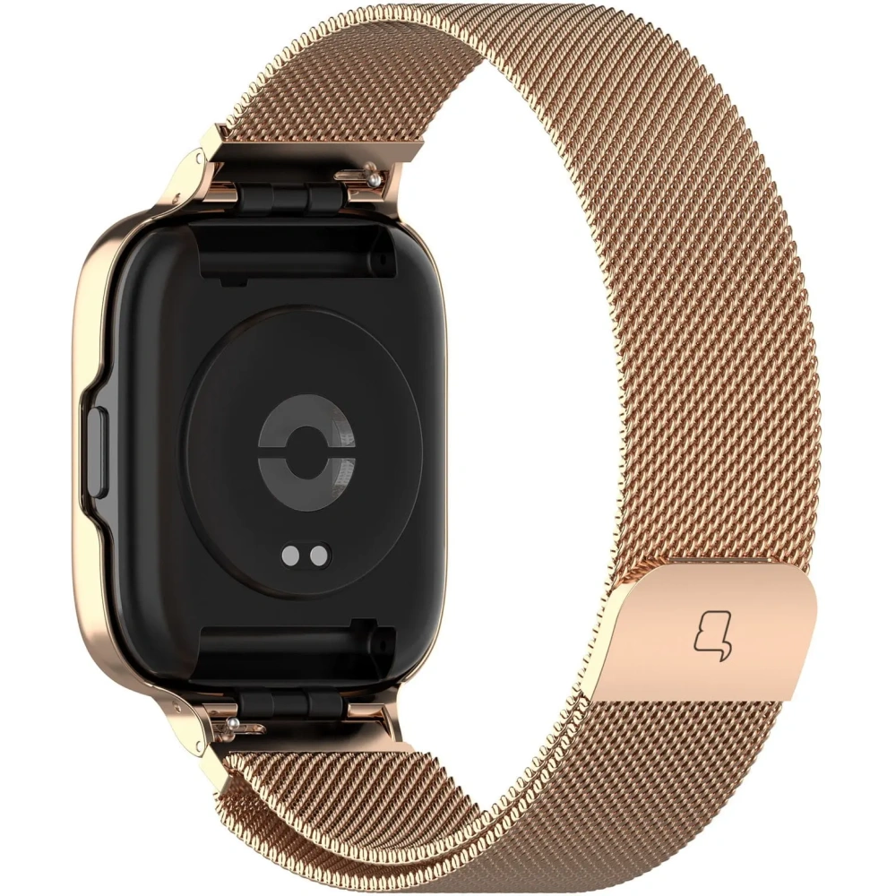 Etui z paskiem Bizon Strap + Case Watch Chain do Xiaomi Redmi Watch 3 Active różowozłote