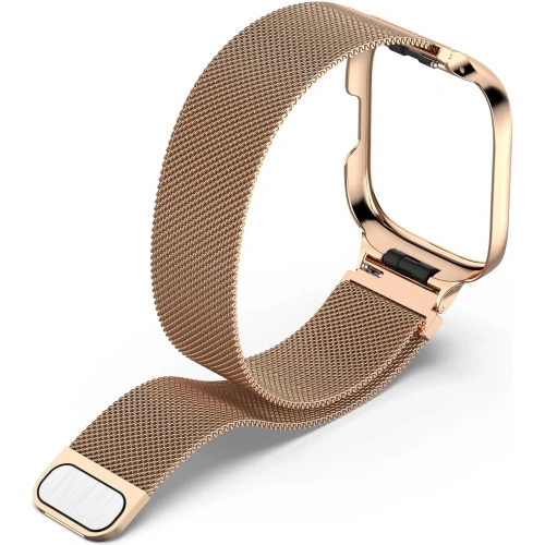 Kup Etui z paskiem Bizon Strap + Case Watch Chain do Xiaomi Redmi Watch 3 Active różowozłote - BIZ3182 - {ean13} - Sklep Home Screen