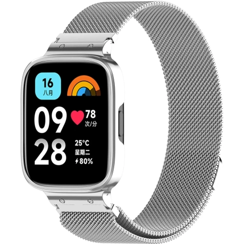 Kup Etui z paskiem Bizon Strap + Case Watch Chain do Xiaomi Redmi Watch 3 Active srebrne - BIZ3183 - {ean13} - Sklep Home Screen