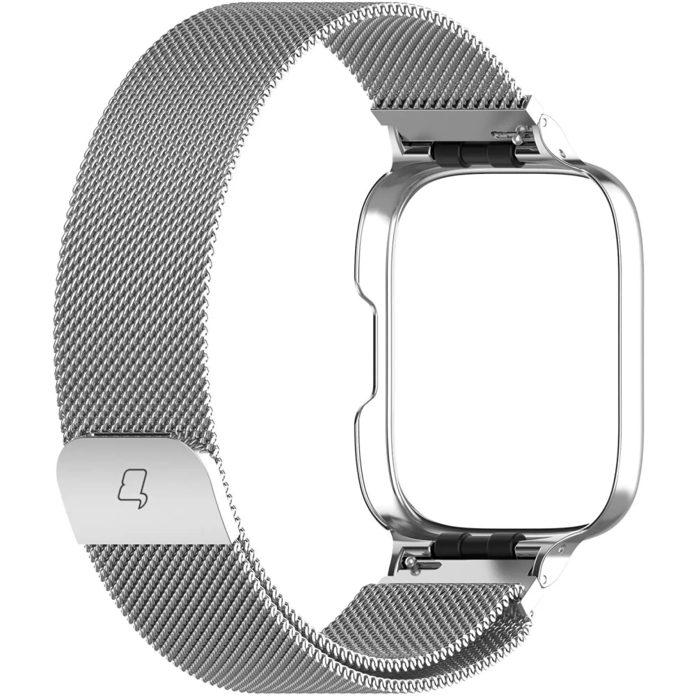 Etui z paskiem Bizon Strap + Case Watch Chain do Xiaomi Redmi Watch 3 Active srebrne