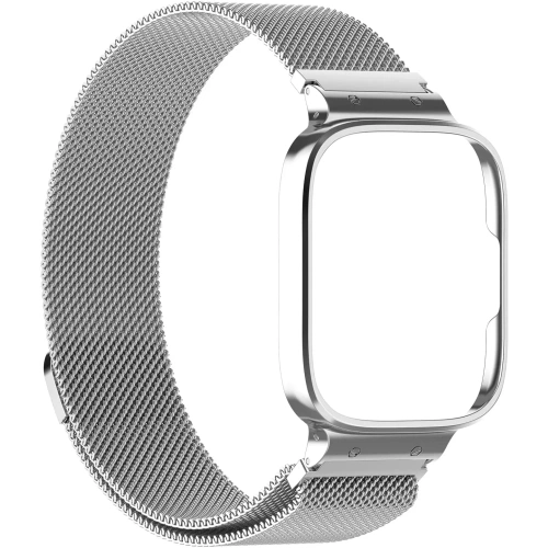 Kup Etui z paskiem Bizon Strap + Case Watch Chain do Xiaomi Redmi Watch 3 Active srebrne - BIZ3183 - {ean13} - Sklep Home Screen