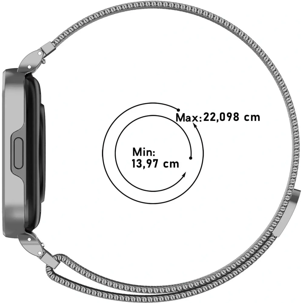 Etui z paskiem Bizon Strap + Case Watch Chain do Xiaomi Redmi Watch 3 Active srebrne