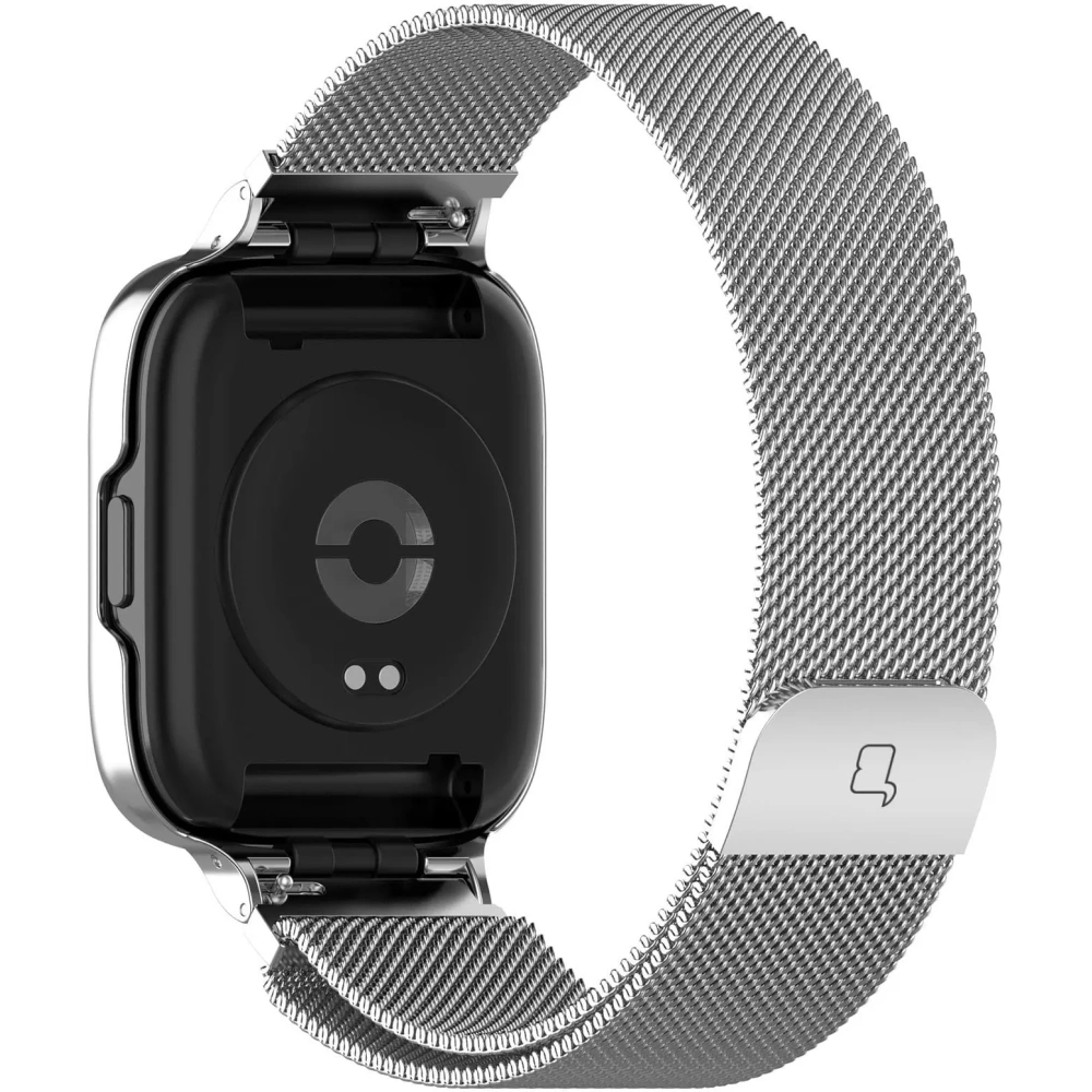 Etui z paskiem Bizon Strap + Case Watch Chain do Xiaomi Redmi Watch 3 Active srebrne