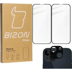 Buy BIZON Edge 2x screen glass + camera glass Apple iPhone 15 - BIZ3194 - {ean13} - Home Screen Store Europe