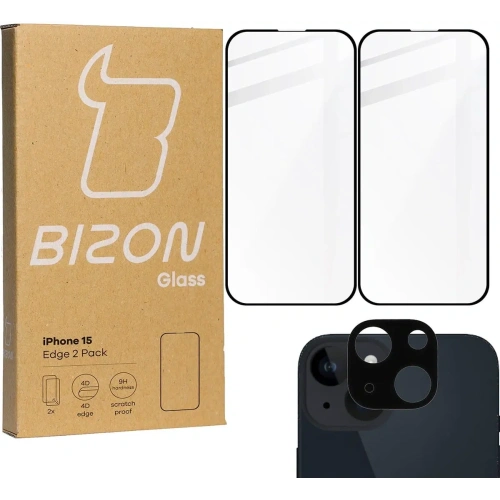 Kup BIZON Edge 2x sticlă pentru ecran + sticlă pentru cameră Apple iPhone 15 - BIZ3194 - {ean13} - Sklep Home Screen