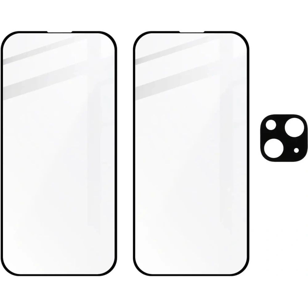 2x Szkło na ekran + szkło na aparat BIZON Edge do Apple iPhone 15