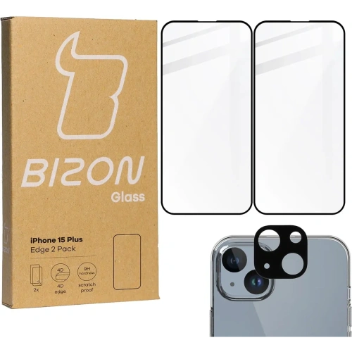 Kup BIZON Edge 2x sticlă de ecran + sticlă pentru cameră Apple iPhone 15 Plus - BIZ3195 - {ean13} - Sklep Home Screen