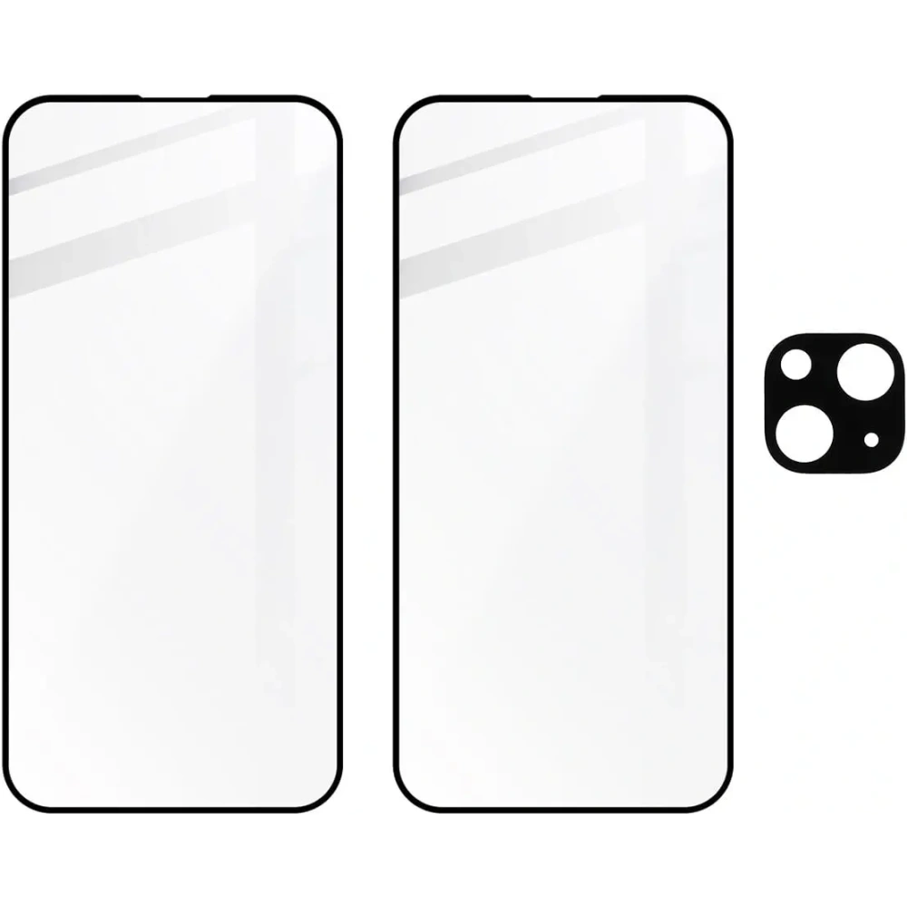 2x Szkło na ekran + szkło na aparat BIZON Edge do Apple iPhone 15 Plus