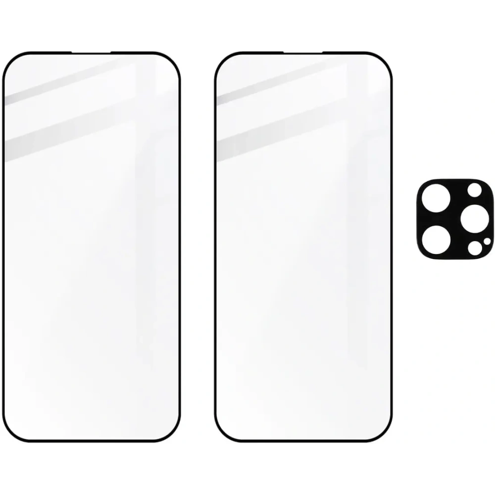 2x Szkło na ekran + szkło na aparat BIZON Edge do Apple iPhone 15 Pro