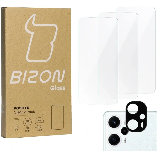 Buy BIZON Clear 3x screen glass + camera glass Xiaomi Poco F5 - BIZ3198 - {ean13} - Home Screen Store Europe