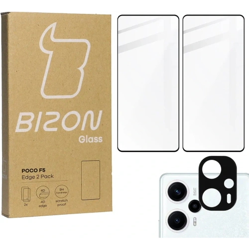 Buy BIZON Edge Pack 2x screen glass + camera glass Xiaomi Poco F5 - BIZ3199 - {ean13} - Home Screen Store Europe