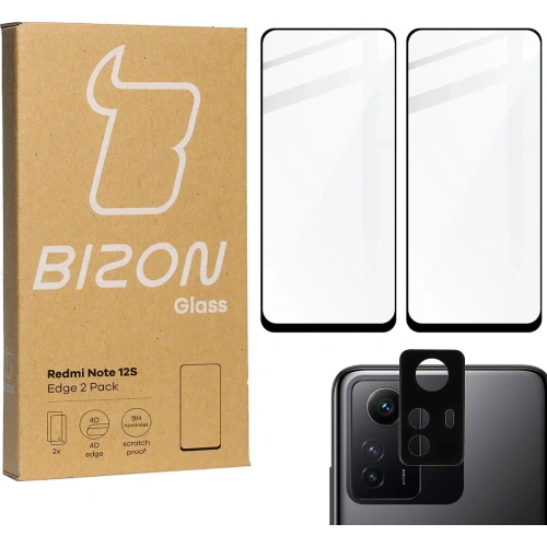 Buy BIZON Edge 2x screen glass + camera glass Redmi Note 12S - BIZ3205 - {ean13} - Home Screen Store Europe